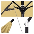 Pemberly Row Skye 9' Black Patio Umbrella in Sunbrella 1A Wheat