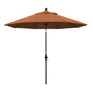 pemberly row skye 9' black patio umbrella in sunbrella 2a tuscan
