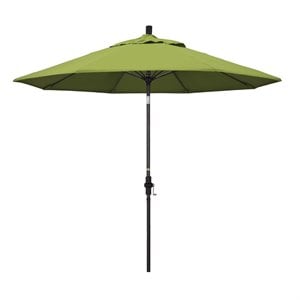pemberly row skye 9' black patio umbrella in sunbrella 2a macaw