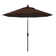 Pemberly Row Skye 9' Black Patio Umbrella in Sunbrella 2A Bay Brown