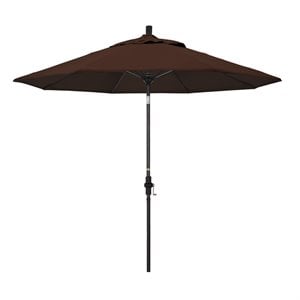 pemberly row skye 9' black patio umbrella in sunbrella 2a bay brown