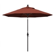 Pemberly Row Skye 9' Black Patio Umbrella in Sunbrella 2A Terracotta