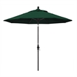 Pemberly Row Skye 9' Black Patio Umbrella in Sunbrella 1A Forest Green