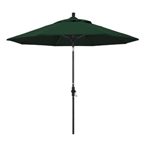 pemberly row skye 9' black patio umbrella in sunbrella 1a forest green