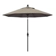 Pemberly Row Skye 9' Black Patio Umbrella in Sunbrella 1A Taupe