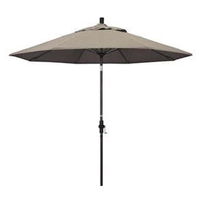 pemberly row skye 9' black patio umbrella in sunbrella 1a taupe