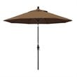 Pemberly Row Skye 9' Black Patio Umbrella in Sunbrella 1A Teak