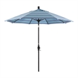 Pemberly Row Skye 9' Black Patio Umbrella in Sunbrella 1A Dolce Oasis