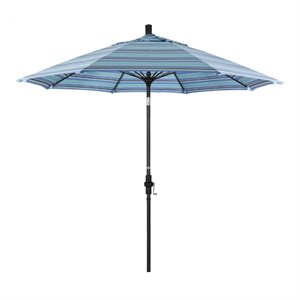 pemberly row skye 9' black patio umbrella in sunbrella 1a dolce oasis