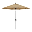 Pemberly Row Skye 9' Black Patio Umbrella in Sunbrella 2A Linen Sesame