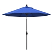 Pemberly Row Skye 9' Black Patio Umbrella in Olefin Royal Blue