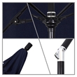 Pemberly Row Skye 9' Black Patio Umbrella in Olefin Navy Blue