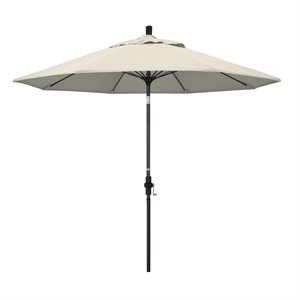 pemberly row skye 9' black patio umbrella in olefin antique beige
