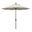 Pemberly Row Skye 9' Black Patio Umbrella in Olefin Antique Beige
