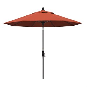 pemberly row skye 9' black patio umbrella in olefin sunset