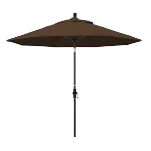 pemberly row skye 9' black patio umbrella in olefin teak