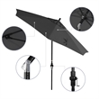 Pemberly Row Skye 9' Black Patio Umbrella in Olefin Straw