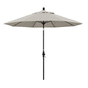 pemberly row skye 9' black patio umbrella in olefin woven granite