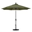 Pemberly Row Skye 9' Black Patio Umbrella in Olefin Terrace Fern