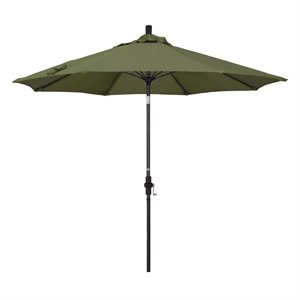 pemberly row skye 9' black patio umbrella in olefin terrace fern