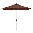 Pemberly Row Skye 9' Black Patio Umbrella in Olefin Terrace Adobe