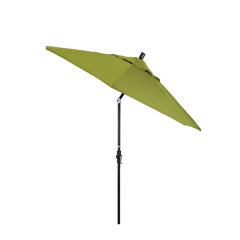 Pemberly Row Skye 9' Black Patio Umbrella in Pacifica Ginkgo