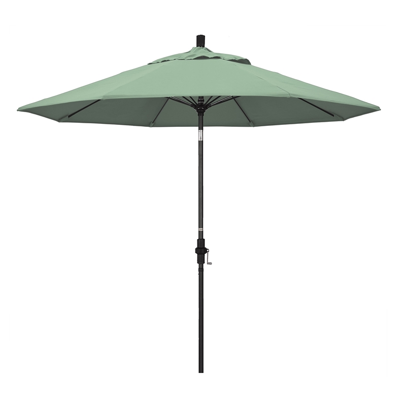 Pemberly Row Skye 9' Black Patio Umbrella in Pacifica Spa