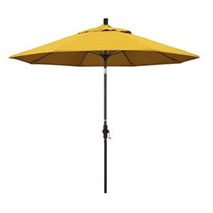 pemberly row skye 9' black patio umbrella in pacifica yellow