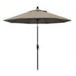 Pemberly Row Skye 9' Black Patio Umbrella in Pacifica Taupe