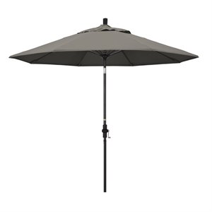 pemberly row skye 9' black patio umbrella in pacifica taupe