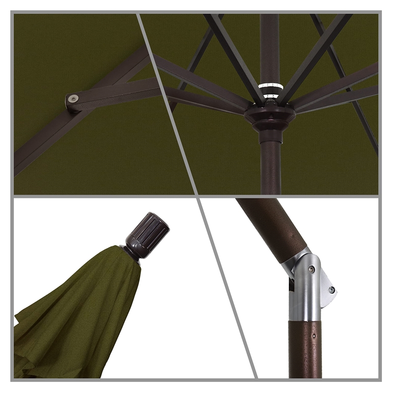 Pemberly Row 11' Bronze Patio Umbrella in Pacifica Palm