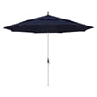 Pemberly Row Gwen 11' Bronze Patio Umbrella in Pacifica Navy Blue