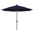 Pemberly Row Gwen 11' Bronze Patio Umbrella in Pacifica Navy Blue