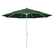Pemberly Row 11' White Patio Umbrella in Olefin Hunter Green
