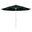 Pemberly Row 11' White Patio Umbrella in Olefin Hunter Green