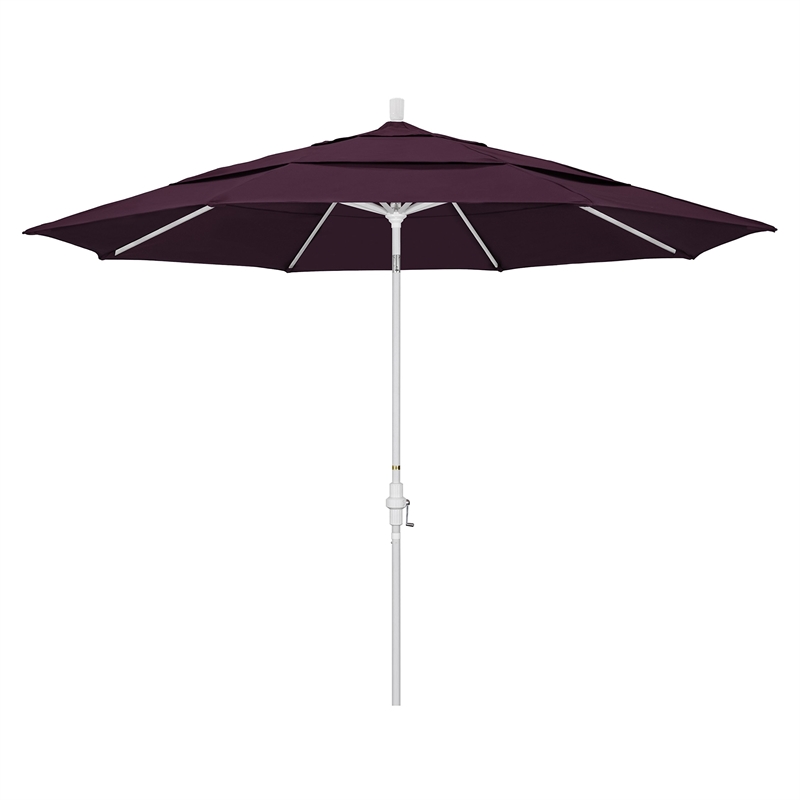 Pemberly Row 11' White Patio Umbrella in Pacifica Purple
