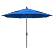 Pemberly Row 11' Black Patio Umbrella in Olefin Royal Blue
