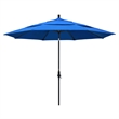 Pemberly Row 11' Black Patio Umbrella in Olefin Royal Blue