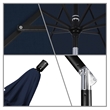 Pemberly Row Gwen 11' Black Patio Umbrella in Olefin Navy Blue