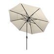 Pemberly Row 11' Black Patio Umbrella in Olefin Antique Beige