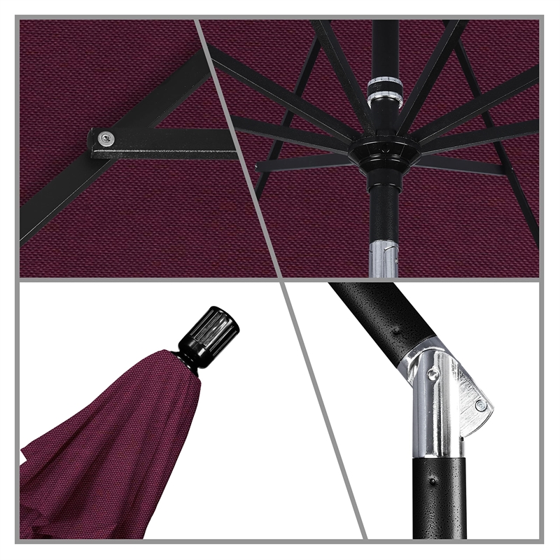 Pemberly Row 11' Black Patio Umbrella in Pacifica Purple
