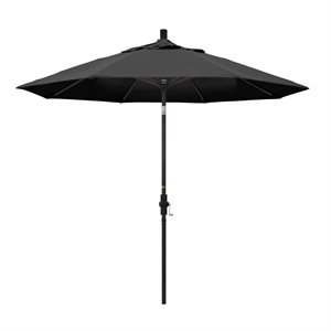 Pemberly Row 9' Bronze Patio Umbrella in Olefin Black