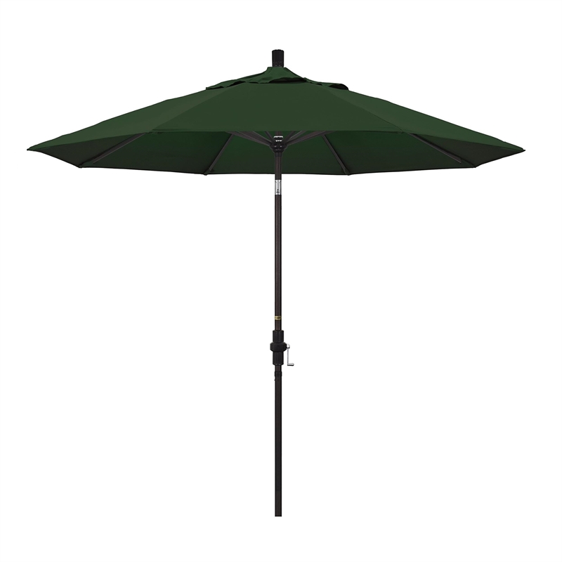 Pemberly Row 9' Bronze Patio Umbrella in Pacifica Hunter Green