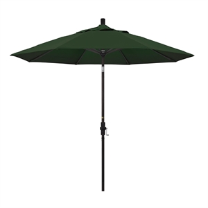 Pemberly Row 9' Bronze Patio Umbrella in Pacifica Hunter Green