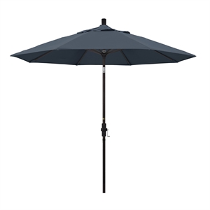 Pemberly Row 9' Bronze Patio Umbrella in Pacifica Sapphire