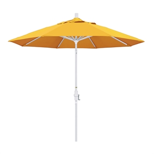 Pemberly Row 9' White Patio Umbrella in Sun-brella 1A Sunflower Yellow