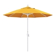 Pemberly Row 9' White Patio Umbrella in Sun-brella 1A Sunflower Yellow