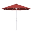 Pemberly Row 9' White Patio Umbrella in Olefin Red
