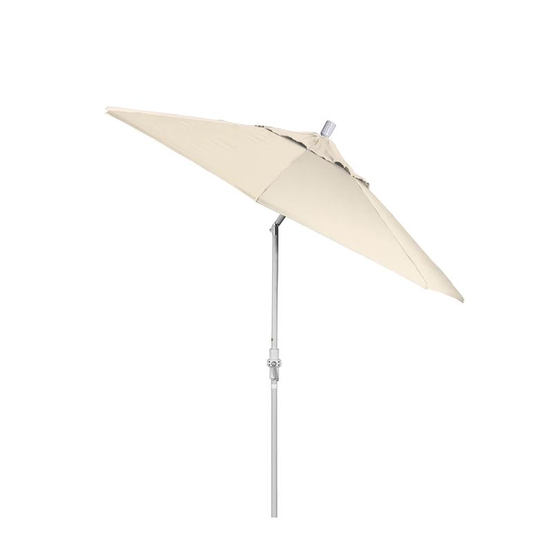 Pemberly Row 9' White Patio Umbrella in Olefin Antique Beige