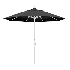 Pemberly Row 9' White Patio Umbrella in Olefin Black